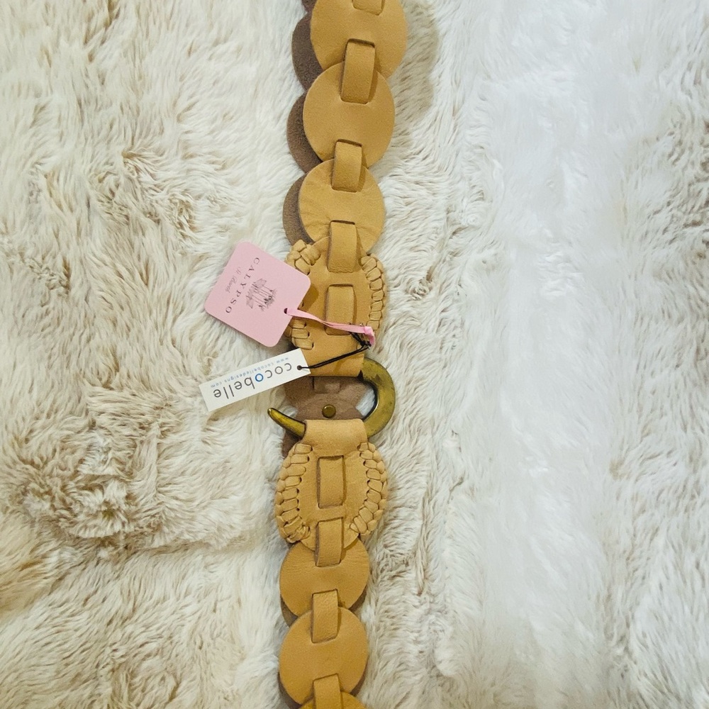 Calypso St. Barth “Becky” Tan Leather Belt